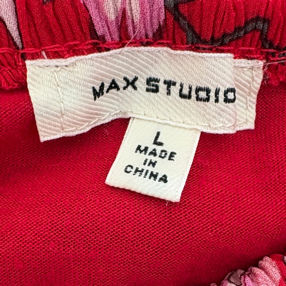 Max Studio Red Floral Skirt size L - Picture 2 of 3